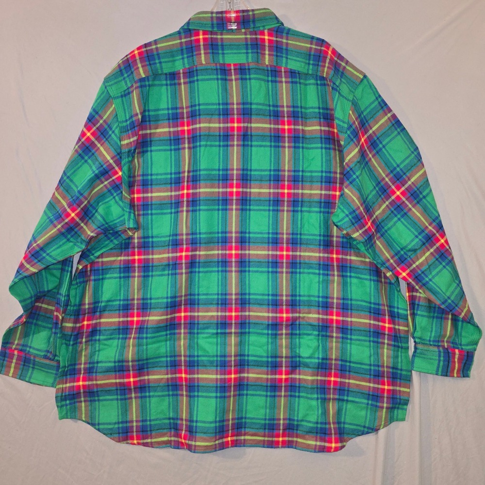 Polo Ralph Lauren Flannel Shirt 3XB Mens Green Blue Pink Plaid Button Down NEW - Picture 7 of 7